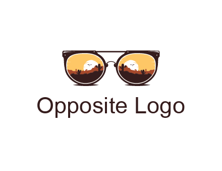 desert scenery in sunglasses