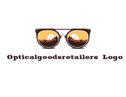 desert scenery in sunglasses