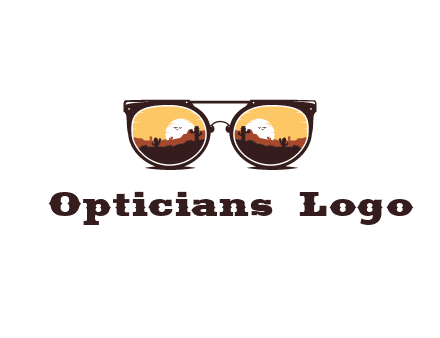 desert scenery in sunglasses