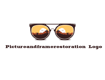 desert scenery in sunglasses