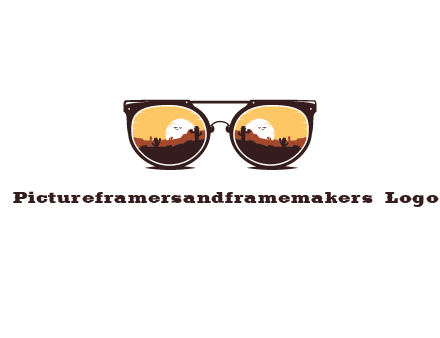 desert scenery in sunglasses