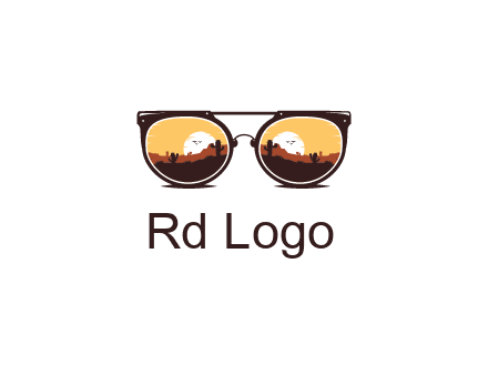 desert scenery in sunglasses