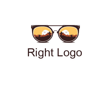 desert scenery in sunglasses