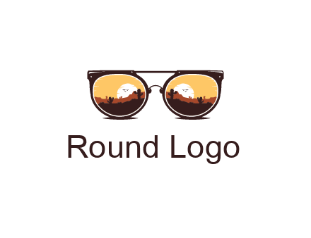 desert scenery in sunglasses