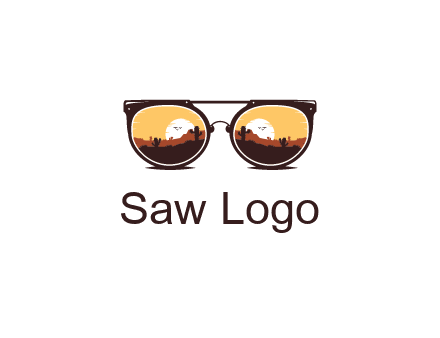 desert scenery in sunglasses