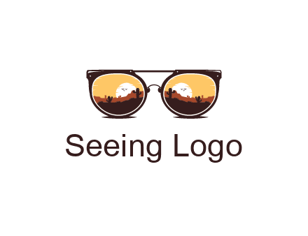 desert scenery in sunglasses