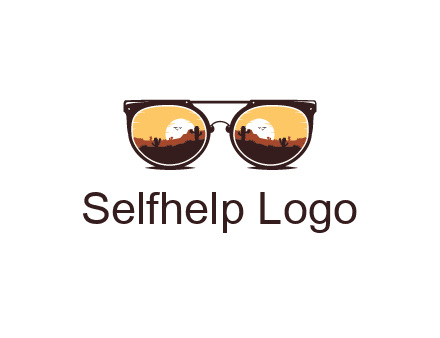 desert scenery in sunglasses