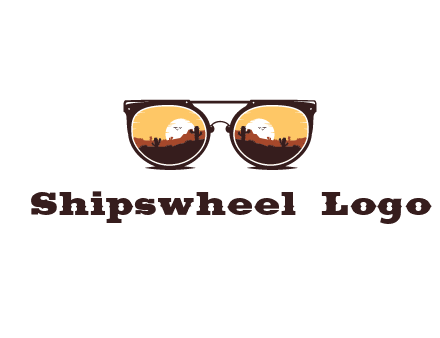 desert scenery in sunglasses