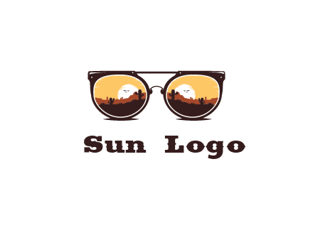 desert scenery in sunglasses