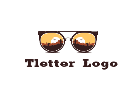 desert scenery in sunglasses
