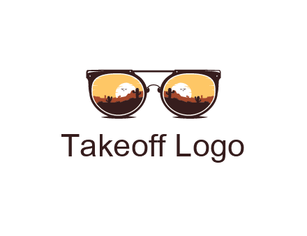 desert scenery in sunglasses