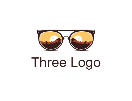 desert scenery in sunglasses