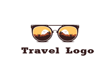desert scenery in sunglasses