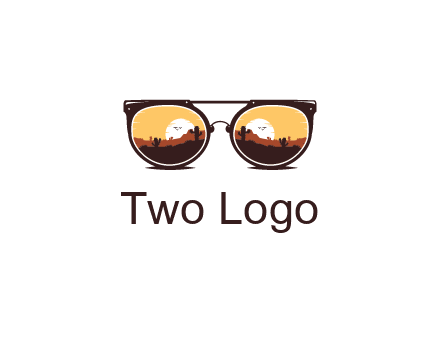 desert scenery in sunglasses