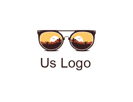 desert scenery in sunglasses