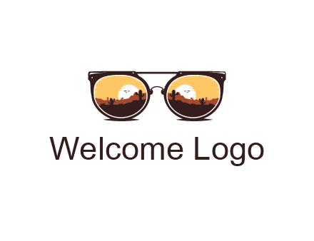desert scenery in sunglasses