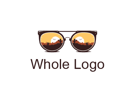 desert scenery in sunglasses