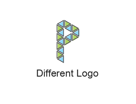 polygonal pattern letter P 