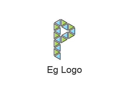 polygonal pattern letter P 