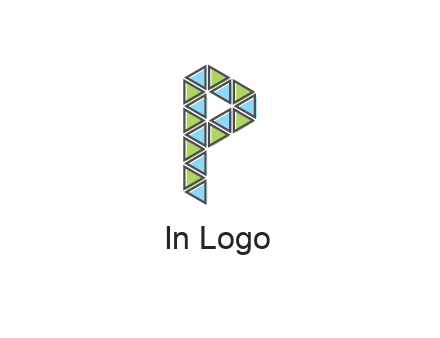 polygonal pattern letter P 