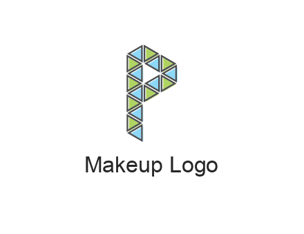 polygonal pattern letter P 