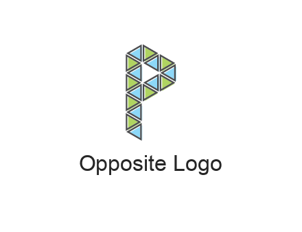 polygonal pattern letter P 