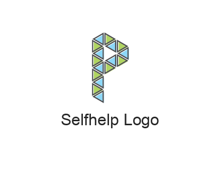 polygonal pattern letter P 