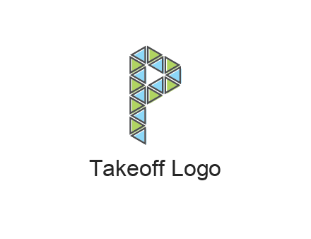 polygonal pattern letter P 