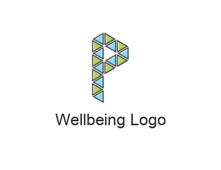 polygonal pattern letter P 