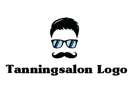negative spacing with moustache and hair wearing sunglasses