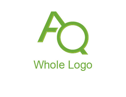 letter AQ forming magnifying glass