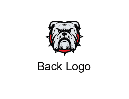 bulldog face with spiky collar