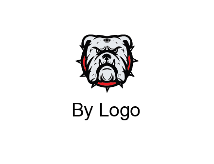 bulldog face with spiky collar