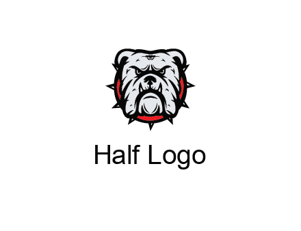 bulldog face with spiky collar