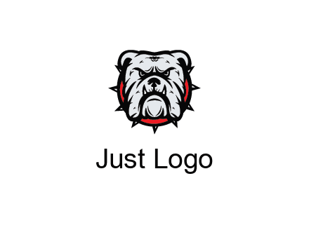 bulldog face with spiky collar
