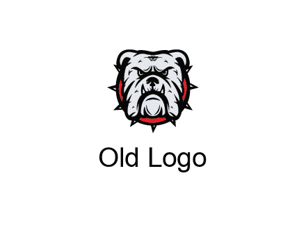 bulldog face with spiky collar