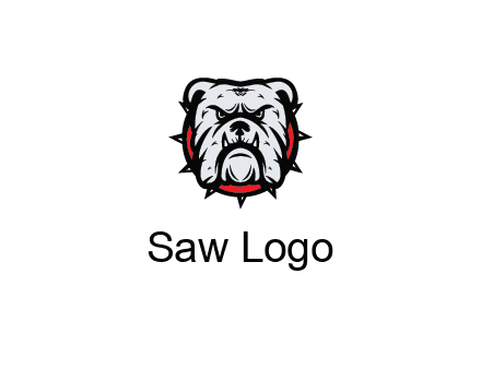 bulldog face with spiky collar