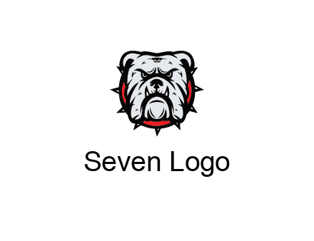 bulldog face with spiky collar