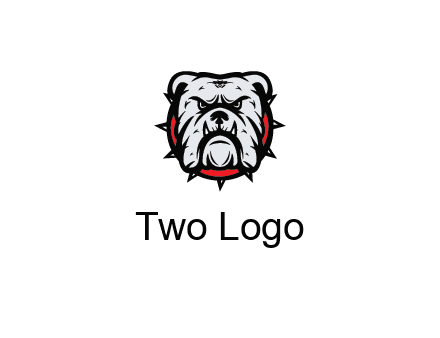 bulldog face with spiky collar
