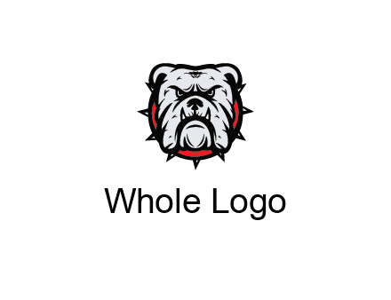 bulldog face with spiky collar