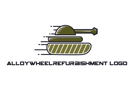 military tank with speedy lines