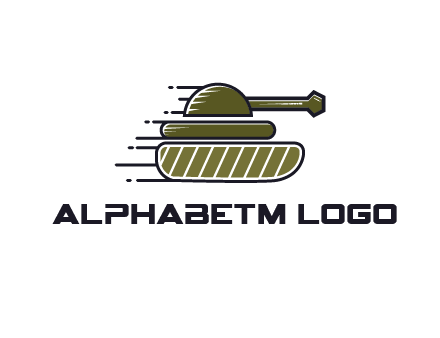 military tank with speedy lines