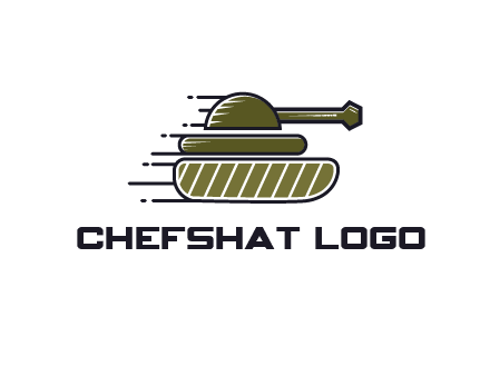 military tank with speedy lines