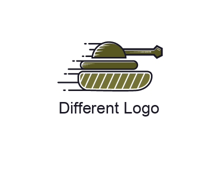 military tank with speedy lines