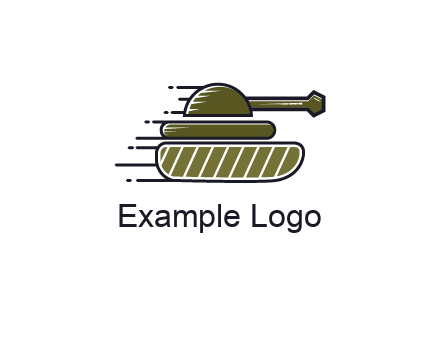 military tank with speedy lines