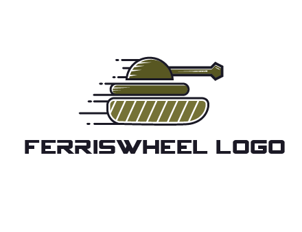 military tank with speedy lines