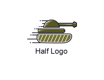 military tank with speedy lines