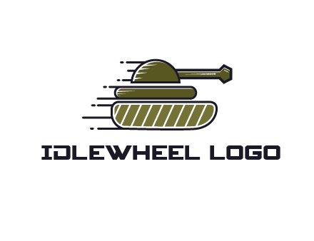 military tank with speedy lines