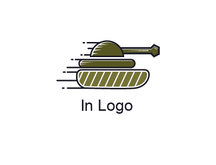 military tank with speedy lines