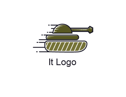 military tank with speedy lines